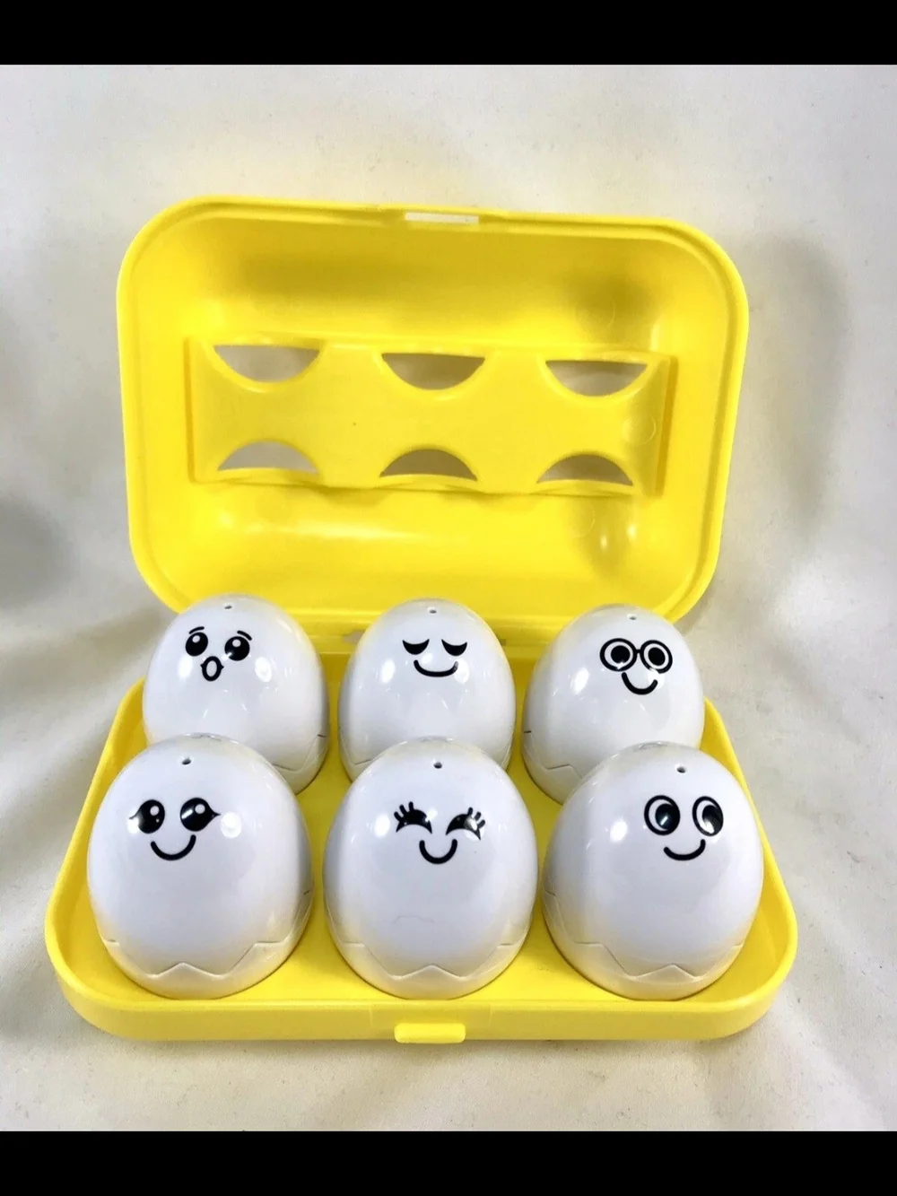 Vintage Tomy Hide N Squeak Yellow Egg Shape Sorter 1993 Toddler Activity Toy